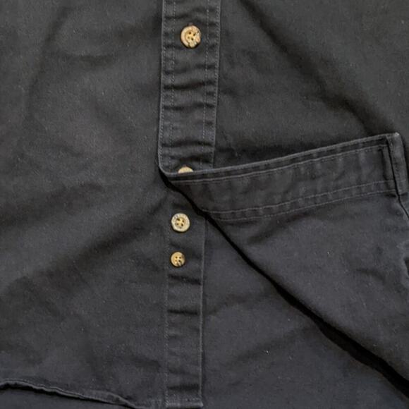 Carhartt 3XL Tall Navy Heavy Work Wear Button Down Leather Tag Velcro Patch - Picture 3 of 10